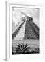 ¡Viva Mexico! B&W Collection - El Castillo Pyramid V - Chichen Itza-Philippe Hugonnard-Framed Photographic Print