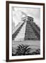 ¡Viva Mexico! B&W Collection - El Castillo Pyramid V - Chichen Itza-Philippe Hugonnard-Framed Premium Photographic Print