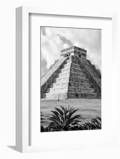 ¡Viva Mexico! B&W Collection - El Castillo Pyramid V - Chichen Itza-Philippe Hugonnard-Framed Photographic Print