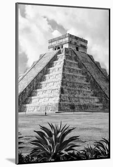 ¡Viva Mexico! B&W Collection - El Castillo Pyramid V - Chichen Itza-Philippe Hugonnard-Mounted Photographic Print