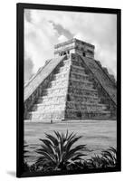 ¡Viva Mexico! B&W Collection - El Castillo Pyramid V - Chichen Itza-Philippe Hugonnard-Framed Photographic Print