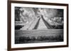 ¡Viva Mexico! B&W Collection - El Castillo Pyramid VI - Chichen Itza-Philippe Hugonnard-Framed Photographic Print