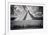 ¡Viva Mexico! B&W Collection - El Castillo Pyramid VI - Chichen Itza-Philippe Hugonnard-Framed Photographic Print