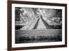 ¡Viva Mexico! B&W Collection - El Castillo Pyramid VI - Chichen Itza-Philippe Hugonnard-Framed Photographic Print