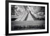 ¡Viva Mexico! B&W Collection - El Castillo Pyramid VI - Chichen Itza-Philippe Hugonnard-Framed Photographic Print