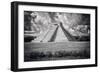 ¡Viva Mexico! B&W Collection - El Castillo Pyramid VI - Chichen Itza-Philippe Hugonnard-Framed Photographic Print