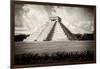 ¡Viva Mexico! B&W Collection - El Castillo Pyramid VII - Chichen Itza-Philippe Hugonnard-Framed Photographic Print