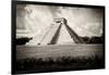 ¡Viva Mexico! B&W Collection - El Castillo Pyramid VII - Chichen Itza-Philippe Hugonnard-Framed Photographic Print