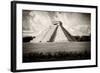 ¡Viva Mexico! B&W Collection - El Castillo Pyramid VII - Chichen Itza-Philippe Hugonnard-Framed Photographic Print