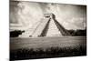 ¡Viva Mexico! B&W Collection - El Castillo Pyramid VII - Chichen Itza-Philippe Hugonnard-Mounted Photographic Print