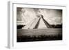 ¡Viva Mexico! B&W Collection - El Castillo Pyramid VII - Chichen Itza-Philippe Hugonnard-Framed Photographic Print