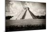 ¡Viva Mexico! B&W Collection - El Castillo Pyramid VII - Chichen Itza-Philippe Hugonnard-Mounted Photographic Print