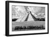 ¡Viva Mexico! B&W Collection - El Castillo Pyramid VIII - Chichen Itza-Philippe Hugonnard-Framed Photographic Print