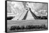 ¡Viva Mexico! B&W Collection - El Castillo Pyramid VIII - Chichen Itza-Philippe Hugonnard-Framed Stretched Canvas