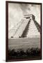 ¡Viva Mexico! B&W Collection - El Castillo Pyramid X - Chichen Itza-Philippe Hugonnard-Framed Premium Photographic Print