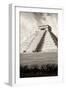 ¡Viva Mexico! B&W Collection - El Castillo Pyramid X - Chichen Itza-Philippe Hugonnard-Framed Premium Photographic Print