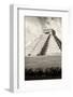 ¡Viva Mexico! B&W Collection - El Castillo Pyramid X - Chichen Itza-Philippe Hugonnard-Framed Photographic Print