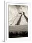 ¡Viva Mexico! B&W Collection - El Castillo Pyramid X - Chichen Itza-Philippe Hugonnard-Framed Photographic Print