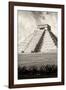 ¡Viva Mexico! B&W Collection - El Castillo Pyramid X - Chichen Itza-Philippe Hugonnard-Framed Photographic Print