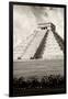 ¡Viva Mexico! B&W Collection - El Castillo Pyramid X - Chichen Itza-Philippe Hugonnard-Framed Photographic Print