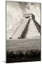¡Viva Mexico! B&W Collection - El Castillo Pyramid X - Chichen Itza-Philippe Hugonnard-Mounted Photographic Print