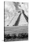 ¡Viva Mexico! B&W Collection - El Castillo Pyramid XI - Chichen Itza-Philippe Hugonnard-Stretched Canvas