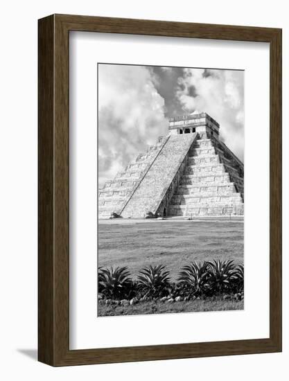 ¡Viva Mexico! B&W Collection - El Castillo Pyramid XI - Chichen Itza-Philippe Hugonnard-Framed Photographic Print