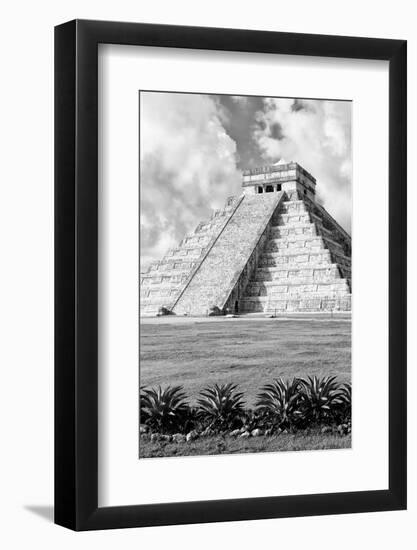 ¡Viva Mexico! B&W Collection - El Castillo Pyramid XI - Chichen Itza-Philippe Hugonnard-Framed Photographic Print