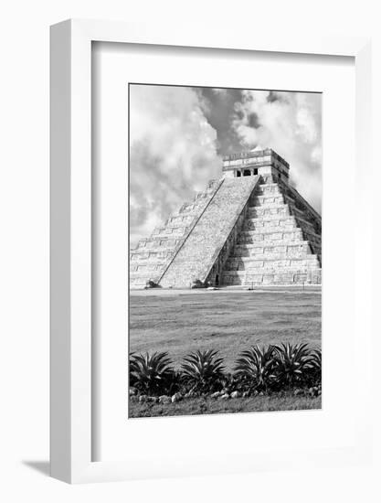 ¡Viva Mexico! B&W Collection - El Castillo Pyramid XI - Chichen Itza-Philippe Hugonnard-Framed Photographic Print