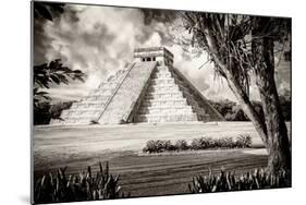 ¡Viva Mexico! B&W Collection - El Castillo Pyramid XII - Chichen Itza-Philippe Hugonnard-Mounted Photographic Print