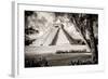 ¡Viva Mexico! B&W Collection - El Castillo Pyramid XII - Chichen Itza-Philippe Hugonnard-Framed Photographic Print