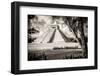 ¡Viva Mexico! B&W Collection - El Castillo Pyramid XII - Chichen Itza-Philippe Hugonnard-Framed Photographic Print