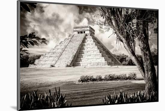 ¡Viva Mexico! B&W Collection - El Castillo Pyramid XII - Chichen Itza-Philippe Hugonnard-Mounted Photographic Print