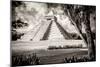 ¡Viva Mexico! B&W Collection - El Castillo Pyramid XII - Chichen Itza-Philippe Hugonnard-Mounted Photographic Print