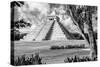 ¡Viva Mexico! B&W Collection - El Castillo Pyramid XIII - Chichen Itza-Philippe Hugonnard-Stretched Canvas