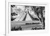 ¡Viva Mexico! B&W Collection - El Castillo Pyramid XIII - Chichen Itza-Philippe Hugonnard-Framed Photographic Print