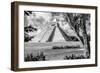 ¡Viva Mexico! B&W Collection - El Castillo Pyramid XIII - Chichen Itza-Philippe Hugonnard-Framed Photographic Print