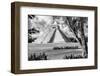 ¡Viva Mexico! B&W Collection - El Castillo Pyramid XIII - Chichen Itza-Philippe Hugonnard-Framed Photographic Print