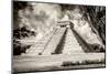 ¡Viva Mexico! B&W Collection - El Castillo Pyramid XIV - Chichen Itza-Philippe Hugonnard-Mounted Photographic Print