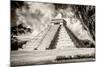 ¡Viva Mexico! B&W Collection - El Castillo Pyramid XIV - Chichen Itza-Philippe Hugonnard-Mounted Photographic Print