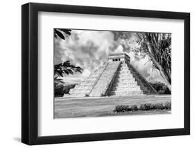 ¡Viva Mexico! B&W Collection - El Castillo Pyramid XV - Chichen Itza-Philippe Hugonnard-Framed Photographic Print