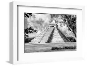 ¡Viva Mexico! B&W Collection - El Castillo Pyramid XV - Chichen Itza-Philippe Hugonnard-Framed Photographic Print