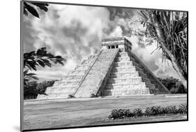 ¡Viva Mexico! B&W Collection - El Castillo Pyramid XV - Chichen Itza-Philippe Hugonnard-Mounted Photographic Print