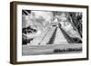 ¡Viva Mexico! B&W Collection - El Castillo Pyramid XV - Chichen Itza-Philippe Hugonnard-Framed Photographic Print