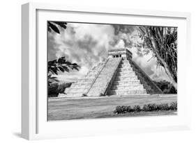 ¡Viva Mexico! B&W Collection - El Castillo Pyramid XV - Chichen Itza-Philippe Hugonnard-Framed Photographic Print