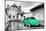 ¡Viva Mexico! B&W Collection - Green VW Beetle Car in San Cristobal de Las Casas-Philippe Hugonnard-Mounted Photographic Print