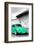 ¡Viva Mexico! B&W Collection - Green VW Beetle in San Cristobal de Las Casas-Philippe Hugonnard-Framed Photographic Print