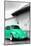 ¡Viva Mexico! B&W Collection - Green VW Beetle in San Cristobal de Las Casas-Philippe Hugonnard-Mounted Photographic Print