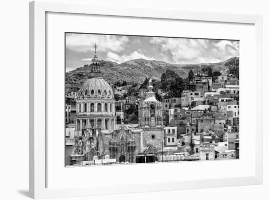 ¡Viva Mexico! B&W Collection - Guanajuato Cityscape-Philippe Hugonnard-Framed Photographic Print