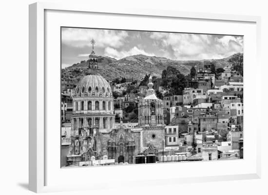 ¡Viva Mexico! B&W Collection - Guanajuato Cityscape-Philippe Hugonnard-Framed Photographic Print